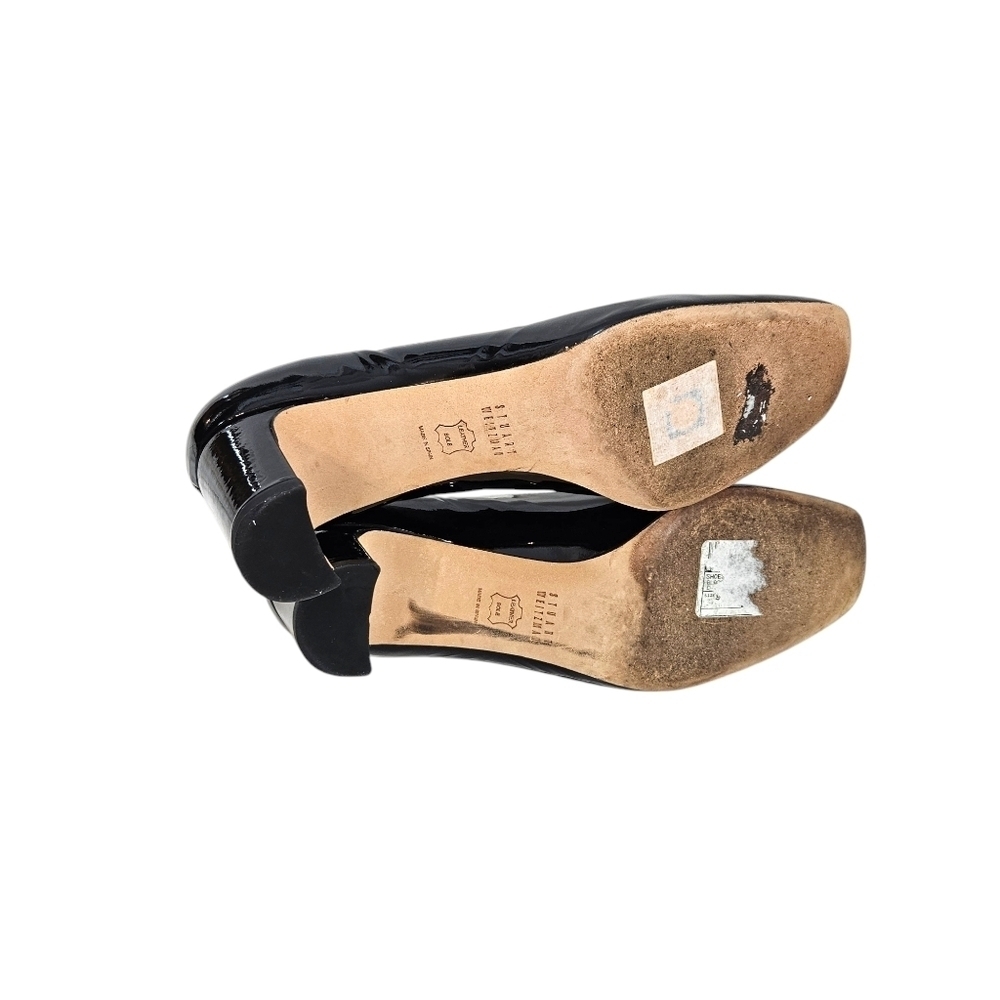 Stuart Weitzman Black Patent Leather Bow Heels - Picture 8 of 9